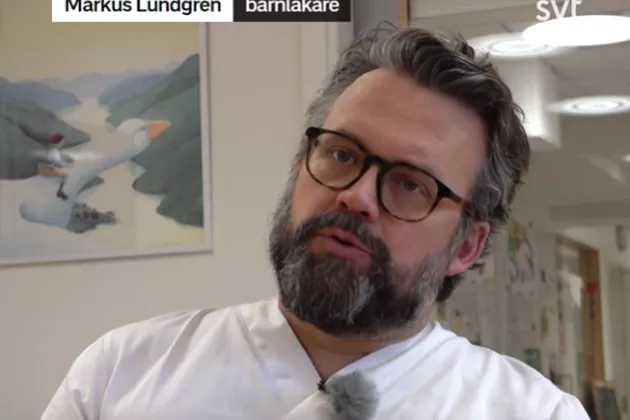 Markus Lundgren. Barnläkare och forskare. Bild från SVT.